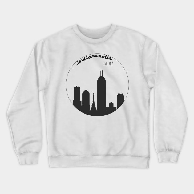 Indianapolis Indiana Circular Skyline Silhouette Crewneck Sweatshirt by turbo-swift